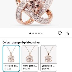 Classic Celtic Knot Pendant Necklace 4MM Round Cut Natural Morganite & Diamond