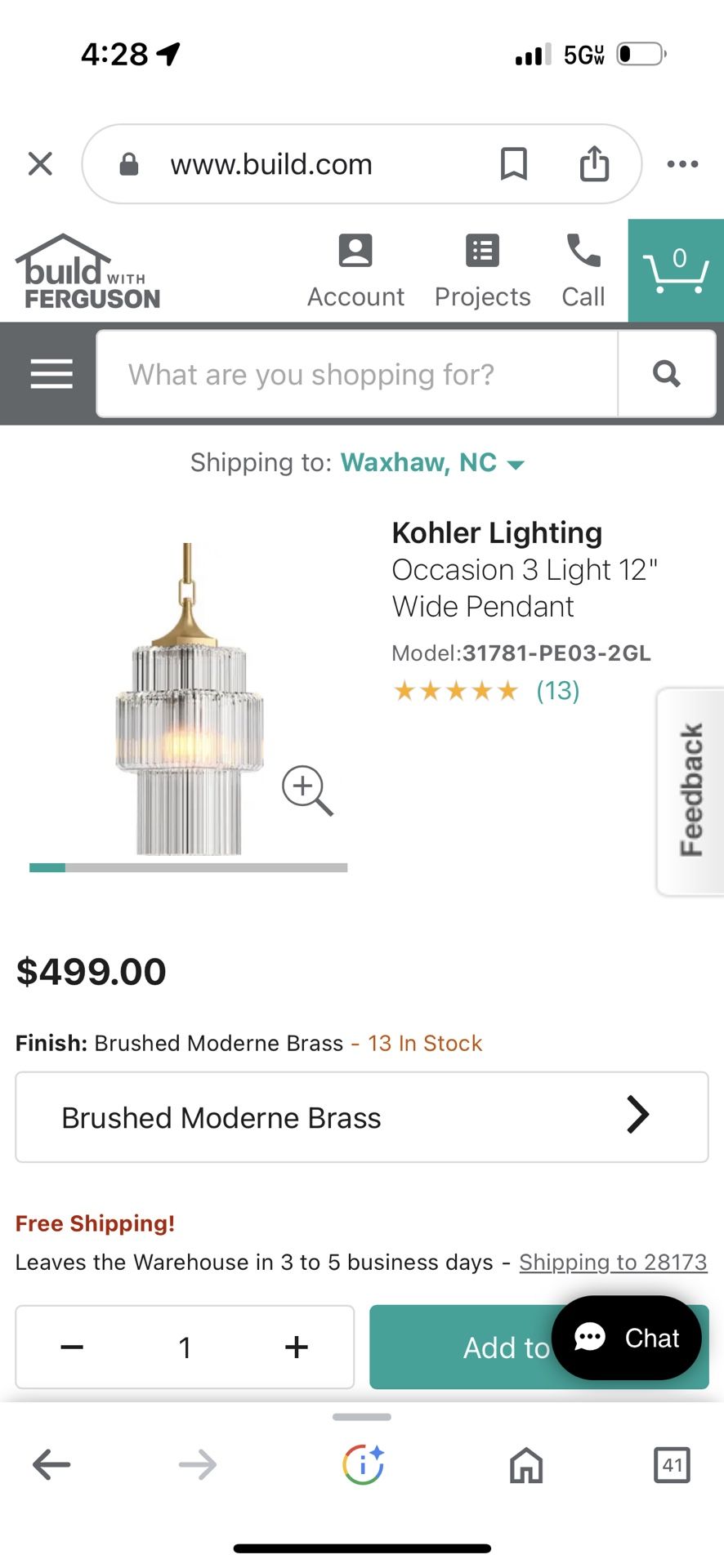Koehler Lighting Fixture