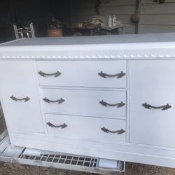 1920s Gold Flake/White Dresser Approx 65in 