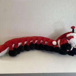 42” Christmas Caterpillar Plush Stuffed Animal – Red & White Santa Outfit Holida