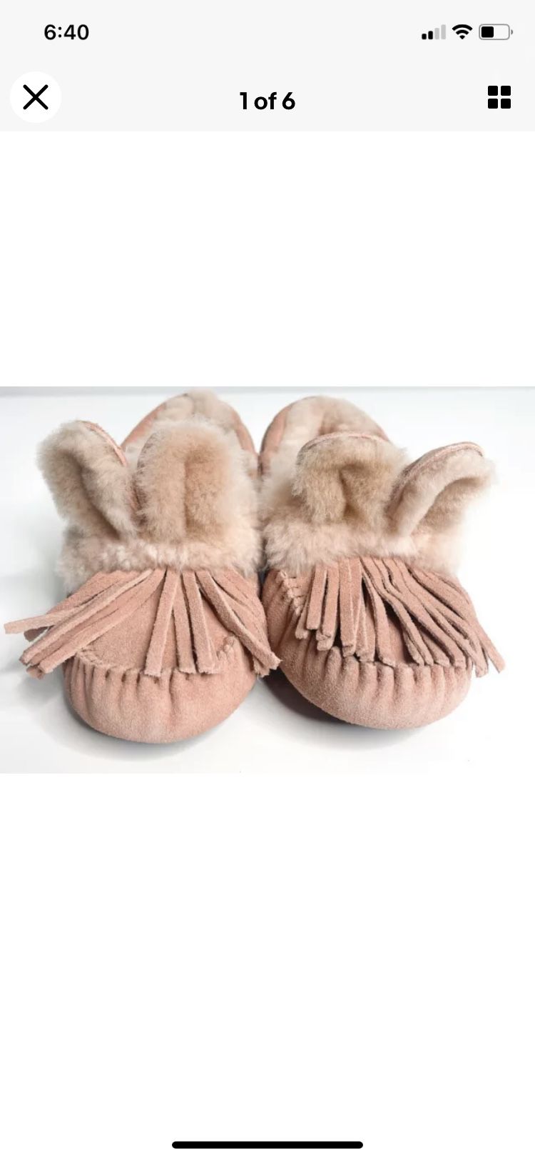 Ugg Sandal Darlala Bunny Ears Womens Pink Suede Loafers Slipper Shoes 5 RARE!