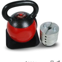 Adjustable Kettlebell With Matt . 36 Pound Max  16 Pound Minimum 