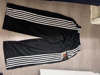 Allure County Black Track Pants with White Stripes