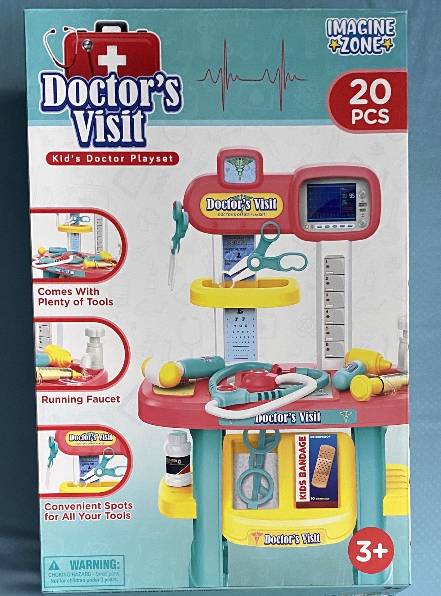 Doctor's Visit Kid's Doctor Playset (20 Pieces) New / Unopened Box