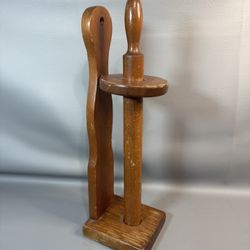 Vtg Wooden Paper Towel Holder ~ Wall Mount or Free Standing ~ Cottagecore Rustic