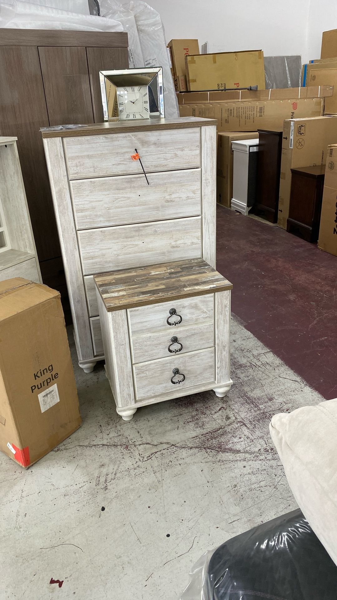 Ashkey Rustic Chest And Matching Nightstand $499 Set