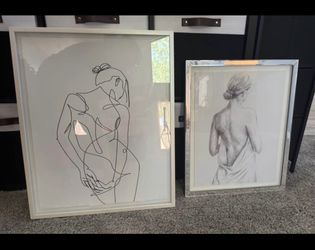 Two Framed Woman Art Prints