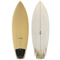 5'8" Tyler Warren "Zipper" - Used Shortboard with Channel Bottom and Glass on Quad Fins