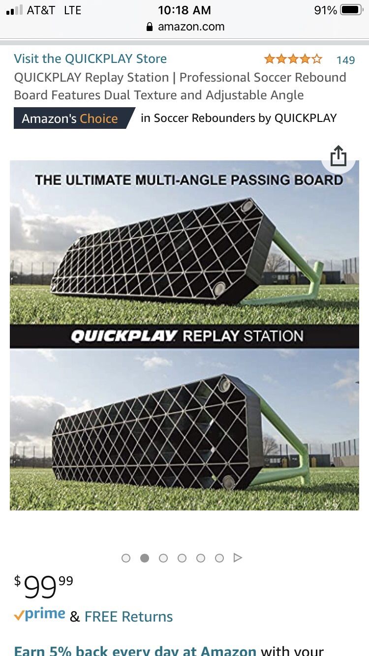 QUICKPLAY Replay Station | Professional Soccer Rebound Board Features Dual Texture and Adjustable Angle