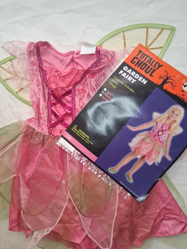Medium Halloween Costume Kids Garden Fairy Pink