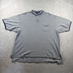 Vintage Polo Sport Ralph Lauren Men's XL Gray Waffle Weave Golf Shirt 90s #3E