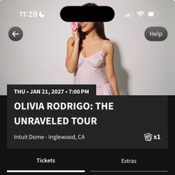 Olivia Rodrigo: the unraveled tour floor ticket