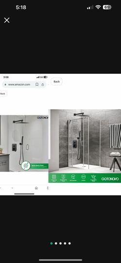 gotonovo Rainfall Bathroom Shower System Rain Shower Head and Handle Set Wall Mounted Shower Complete Combo Solid Brass Pressure 10” Black C2