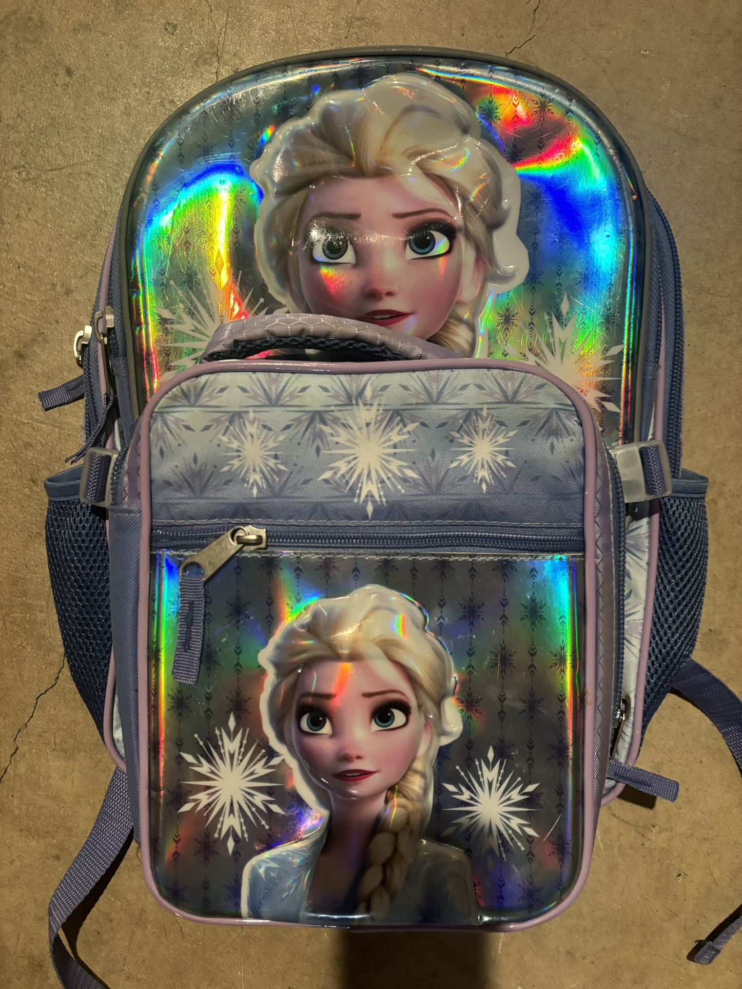 elsa backpack with lunchbox