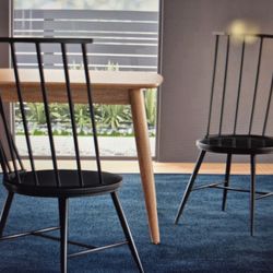 6 (Brand New ) Beautiful Black Wingback Chairs