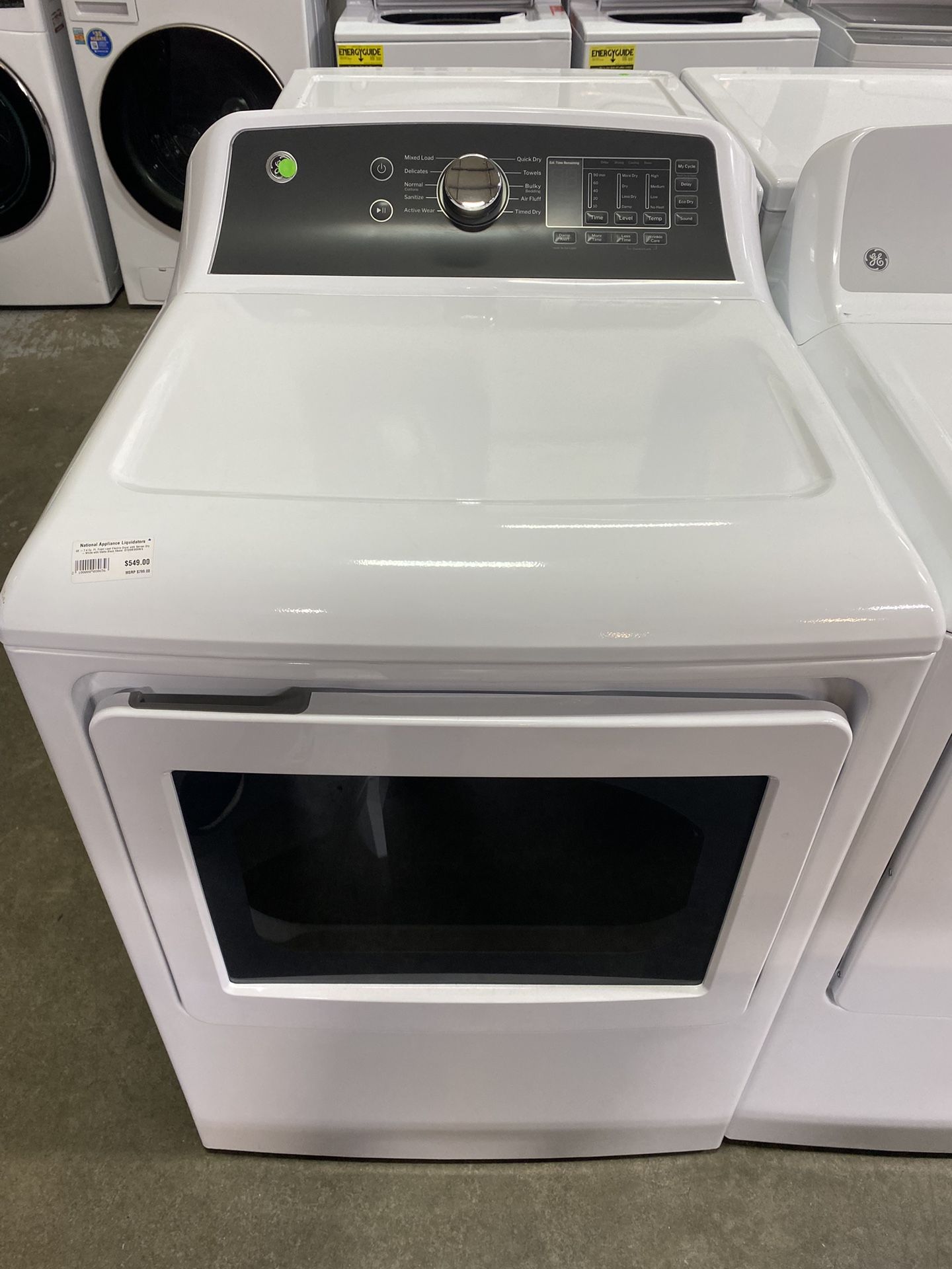 GE GTD58EBSVWS 27 Inch Electric Dryer with 7.4 cu. ft. Capacity
