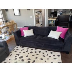 MUST GO TODAY!! Arhaus  Furniture Black Suede Couch / Sofa