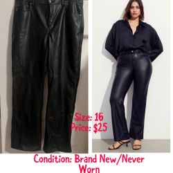 Black Faux Leather Pants 