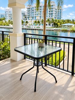28” Square Tempered Glass Patio Table