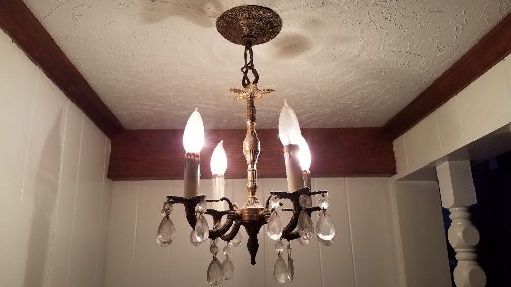 (TWO) 4 light & (ONE) 6 light chandelier style light fixtures