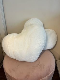 White Heart-Shaped Plush Pillow