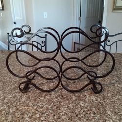 Wine Rack,Iron, Brown 