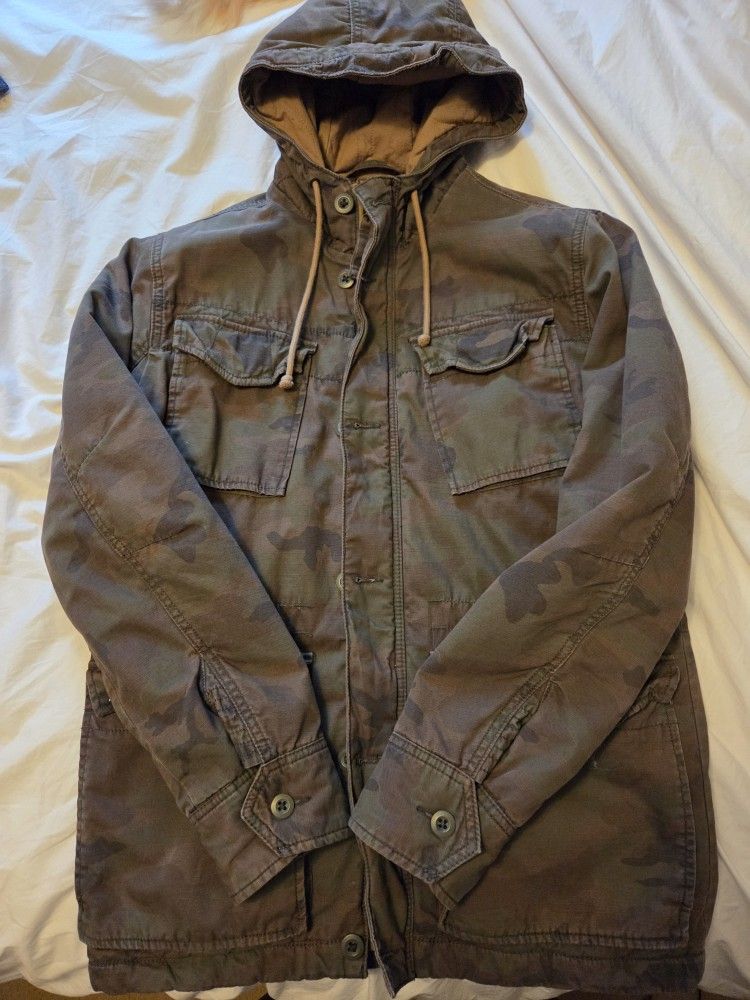 American Eagle Camo Military Coat Size Small