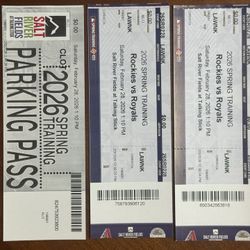 Spring Training Tickets + Parking - Rockies vs. Royals February 28, 2026, Salt River Fields 