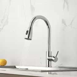 Chrome High Arc Kitchen Faucet With Deck Plate