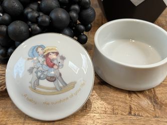 Holly Hobbie Round Porcelain Trinket Box, Baby Box