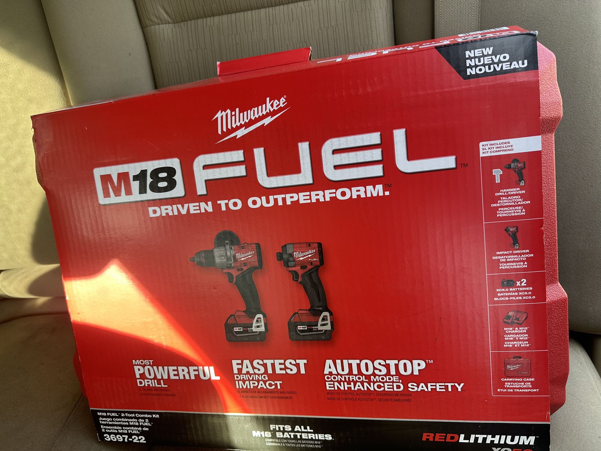 M18 FUEL 18V Lithium-Ion Brushless Cordless Hammer Drill and Impact Driver Combo Kit (2-Tool) with 2