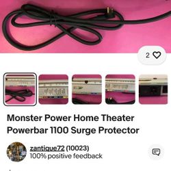 *** Monster Power Home Theater PowerBar 1100 Surge Protector ***