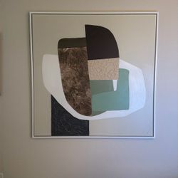 Huge Modern Artwork CB2 Framed Canvas 50x50