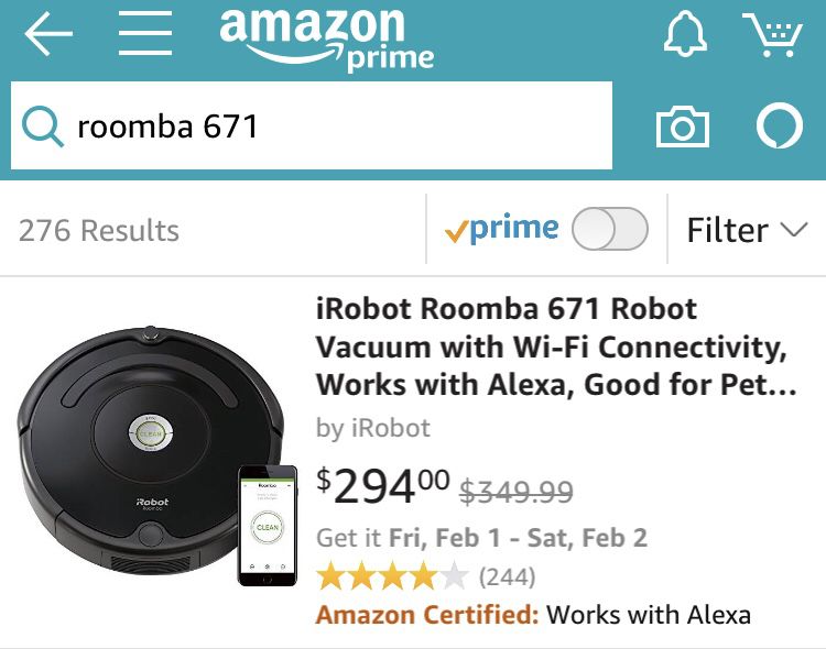 BNIB Roomba 671 Robot Vacuum (Works w/Alexa)