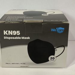 New Wecare Disposable Face  Mask KN95 20 Pack (Black)