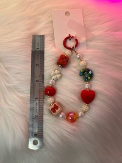 Holiday Beaded Charm Cell Phone Mobile Wristlet