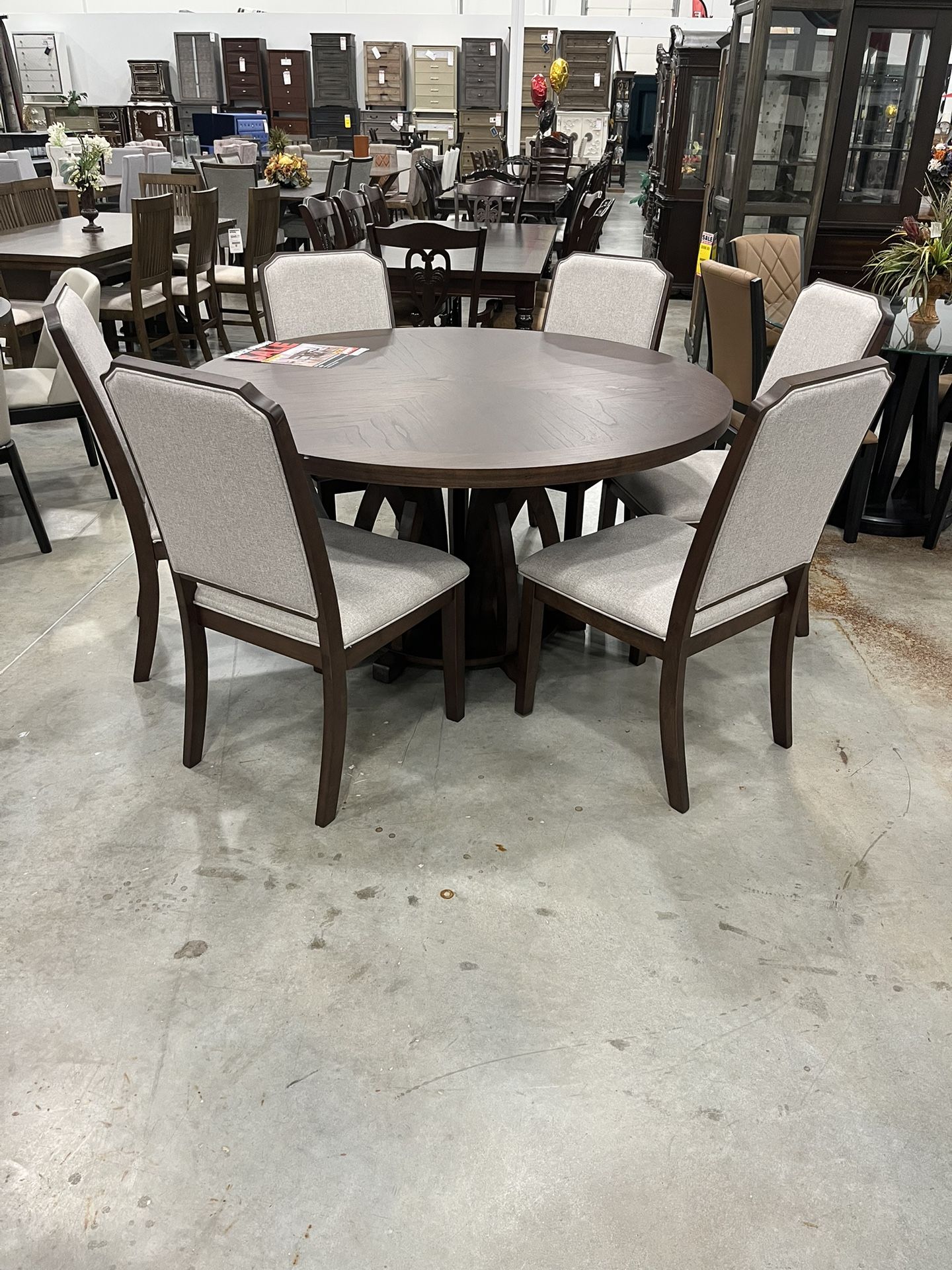Seven Piece Round Dining Room Set