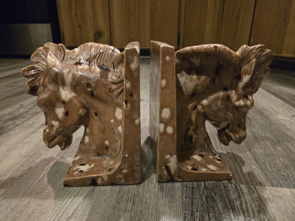 Stunning Antique Horse Bookends