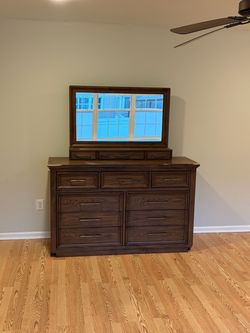 Vintage MCM Dresser + Large Mirror, 11 Drawers. Must Go Soon!