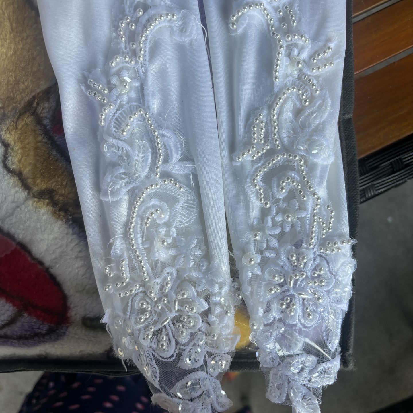 White puffy wedding dress