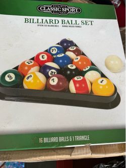 Billiard ball set and stick
