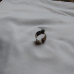 Silver Ear Cuff With Turquoise