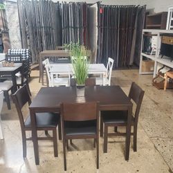 5 Pc Brown And Black Dining Set (New)