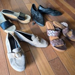 $3 per pair women's size 6 6.5 7 shoes (sandals, flats, slippers, wedges, loafers)