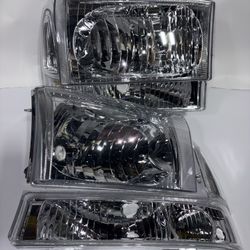 1999 To 2004 Ford F-250 F-350 F-450 F-(contact info removed) To 2004 Ford Excursion Headlights Faros 