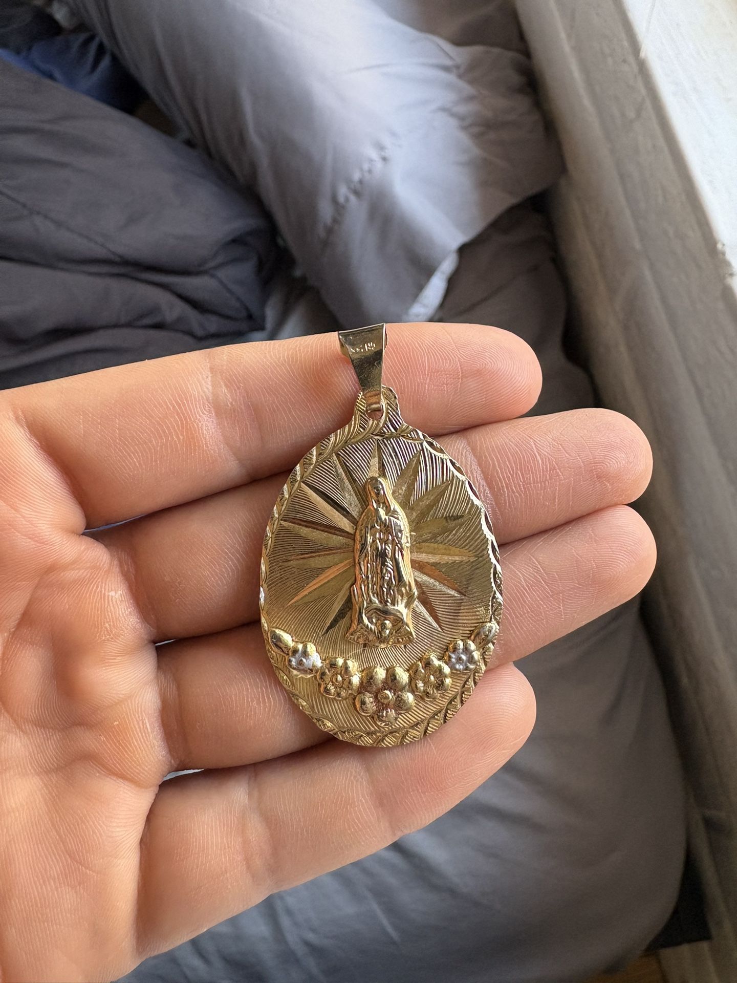 Virgin Mary Gold Pendant