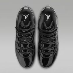 Jordan 11 Low TD Cleat Patent Black Size 11 Men's 