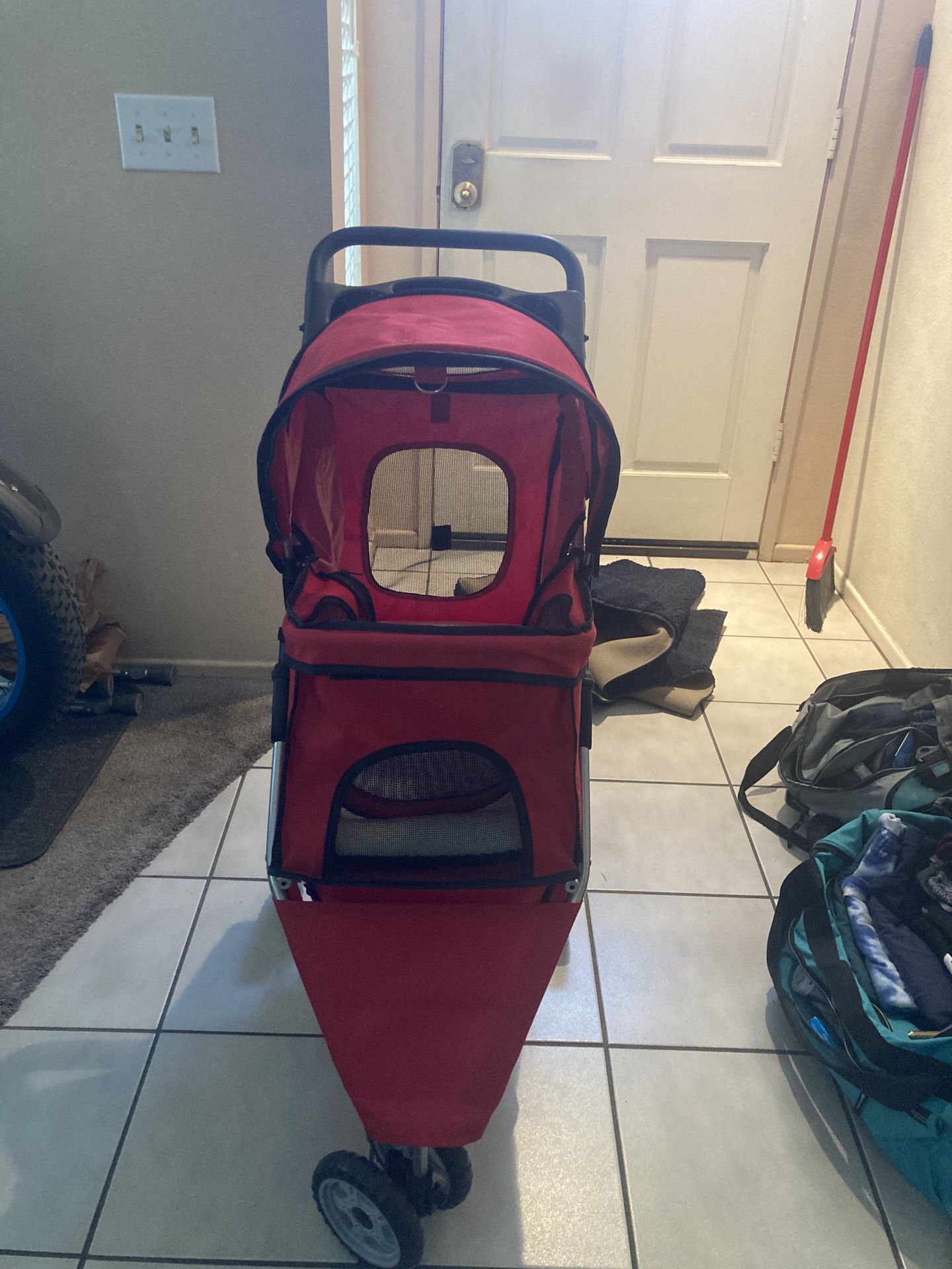 New cat or dog stroller with cupholders cell phone holder, sunshade, etc.