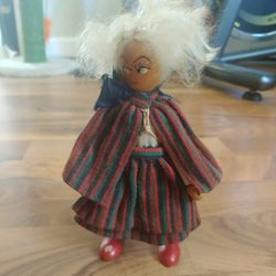 Vintage Wooden Handmade Lithuanian Doll