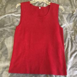 Med Red Sleeveless Knit Top 